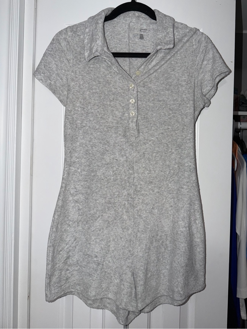 Gilly Hicks Light Heather Gray Short Sleeve Teddy Romper